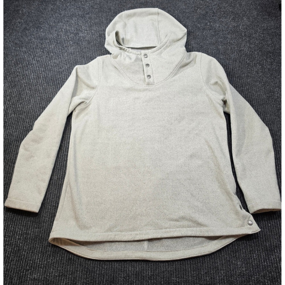 The North Face Crescent Pullover Hoodie Women M Gray Excellent Sweater Knit Snap
